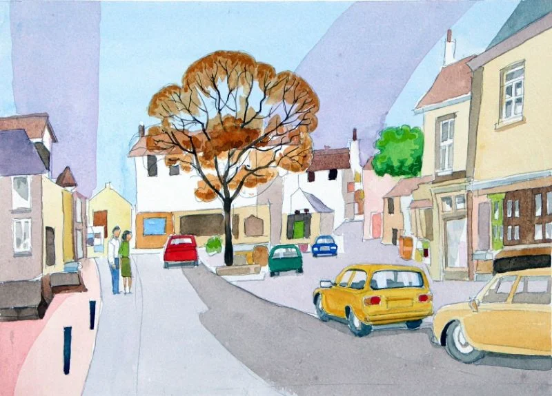 How to plan a watercolour painting from sketches