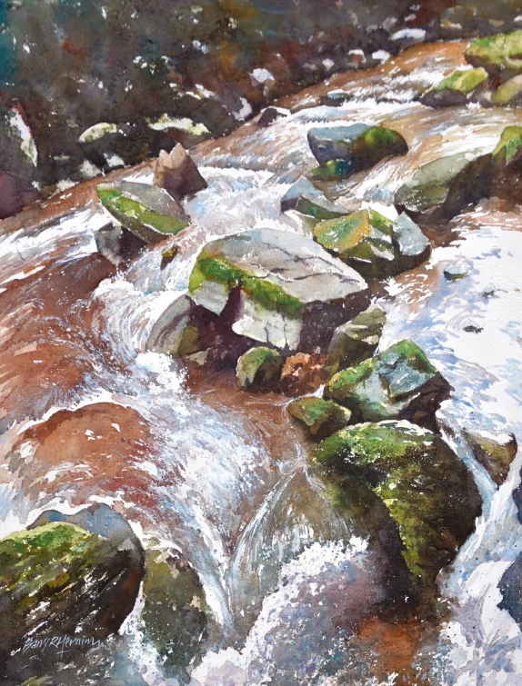 Learn how to paint a fastflowing river in watercolour