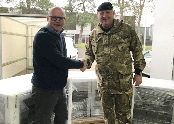 Major Hammond with Precision Refrigeration Operations Director Andy Fysh