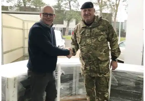 Major Hammond with Precision Refrigeration Operations Director Andy Fysh Major Hammond with Precision Refrigeration Operations Director Andy Fysh