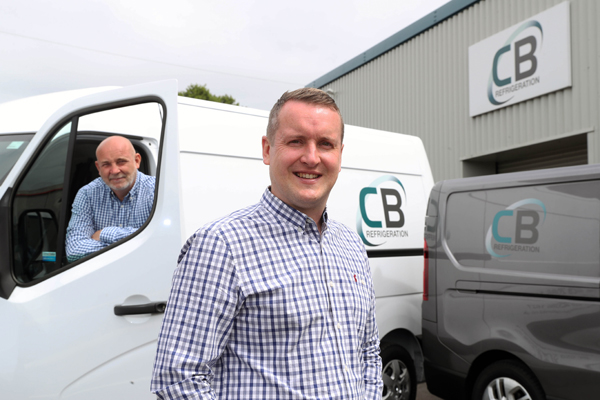 Tom Hannaby with Jason Beament at CB Refrigeration