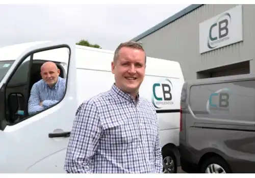 Tom Hannaby with Jason Beament at CB Refrigeration Tom Hannaby with Jason Beament at CB Refrigeration