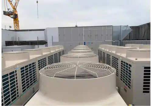 Toshiba outdoor condensing units on the roof at Landmark Manchester Toshiba outdoor condensing units on the roof at Landmark Manchester