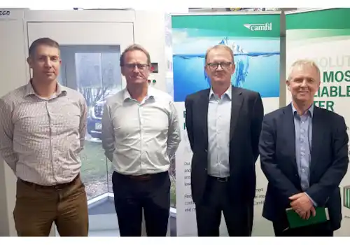 From left, Kristian Kirwin, National Engineering Manager, Airepure, Roger Van Oosten, CEO, Airepure, Alan O’Connell, President Asia Pacific, Camfil, and Bill Wilkinson, Managing Director UK, Camfil From left, Kristian Kirwin, National Engineering Manager, Airepure, Roger Van Oosten, CEO, Airepure, Alan O’Connell, President Asia Pacific, Camfil, and Bill Wilkinson, Managing Director UK, Camfil