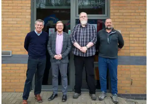 From left, Kevin Carling, Managing Director, Secon, Darryl Smith, Managing Director, AUK, Andy Reah, Director, AUK, and Paul Hind. Director, Secon From left, Kevin Carling, Managing Director, Secon, Darryl Smith, Managing Director, AUK, Andy Reah, Director, AUK, and Paul Hind. Director, Secon