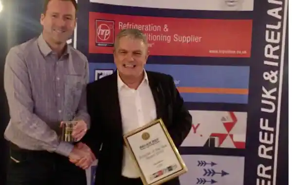 Paul Mottram of National Refrigerants, left, with John Billson Paul Mottram of National Refrigerants, left, with John Billson