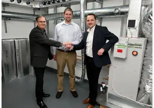 From left, Richard Soper, Brian Intagliata of Unico Systems and Calvin Pope of Bell Plumbing Supplies From left, Richard Soper, Brian Intagliata of Unico Systems and Calvin Pope of Bell Plumbing Supplies