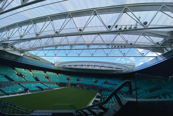 The retractable roof on No.1 Court can be closed in around eight minutes