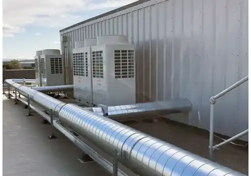 Toshiba outdoor condensing units and pipework at the hotel Toshiba outdoor condensing units and pipework at the hotel