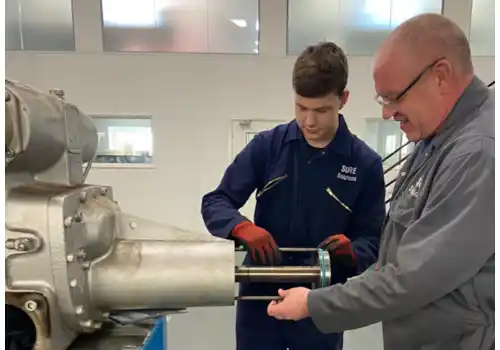 Apprentice Engineer Kieran Sherlock with Senior Industrial Engineer Andy Gillies Apprentice Engineer Kieran Sherlock with Senior Industrial Engineer Andy Gillies