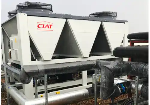 The new CIAT chiller on the rooftop at Pentland Brands The new CIAT chiller on the rooftop at Pentland Brands