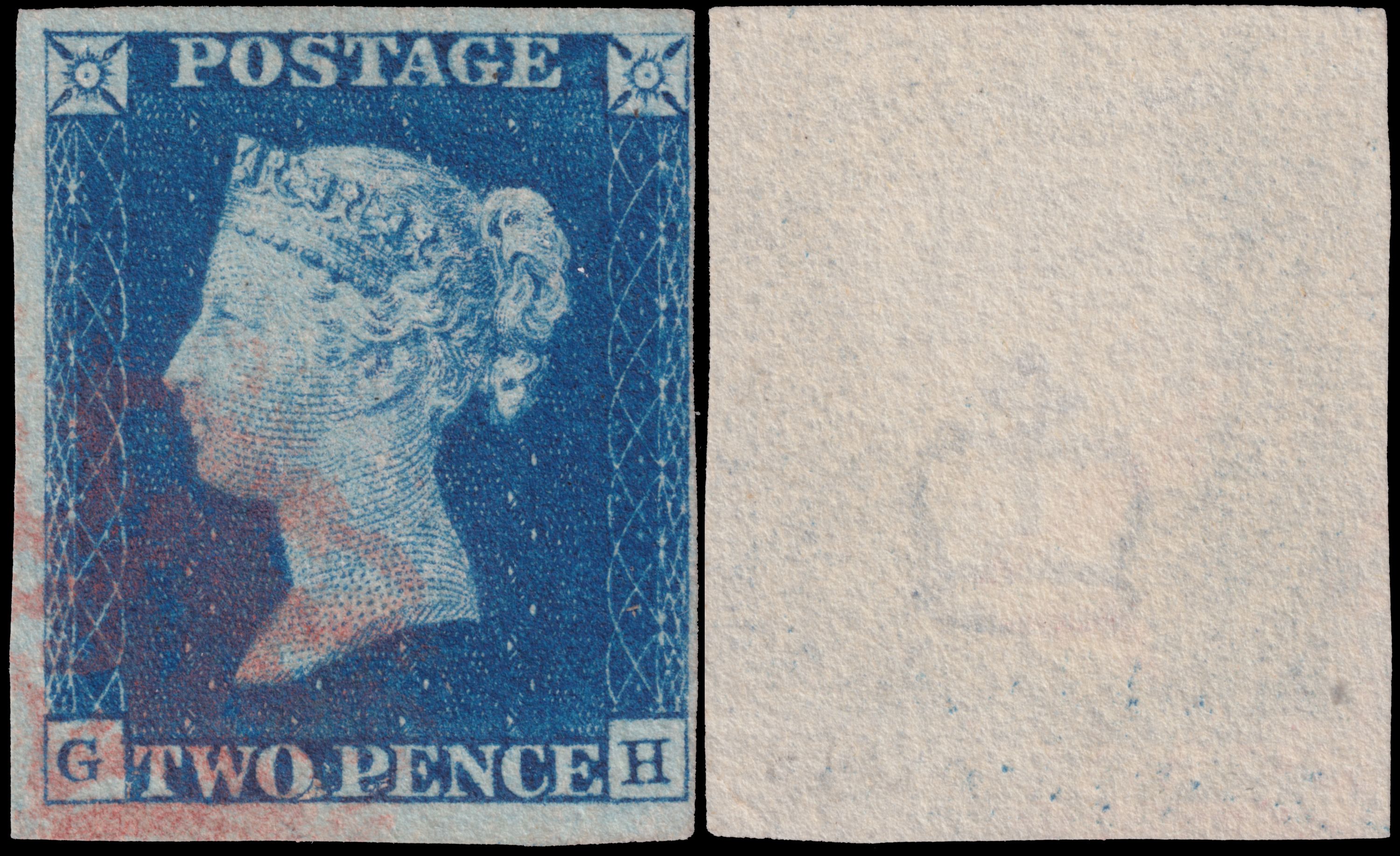 two penny blue back and front