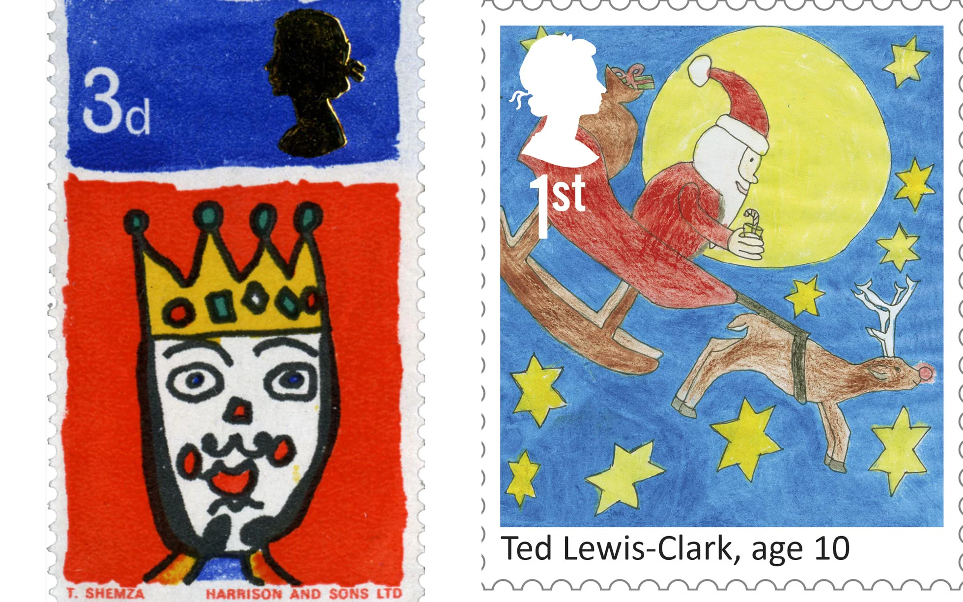 first royal mail christmas stamp