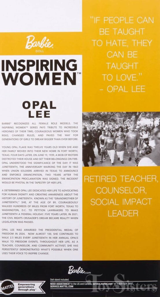 the back of the inspiring women box