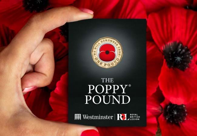 poppy pound in display case