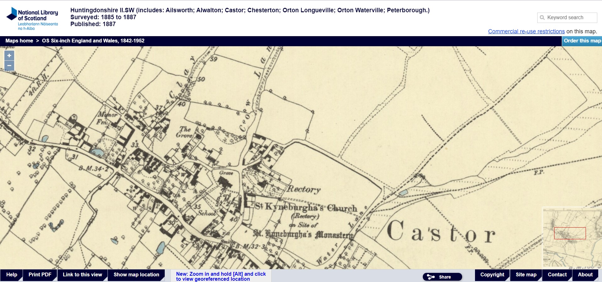 Ordnance Survey map of Castor published 1887 #StoryOfOurStreet