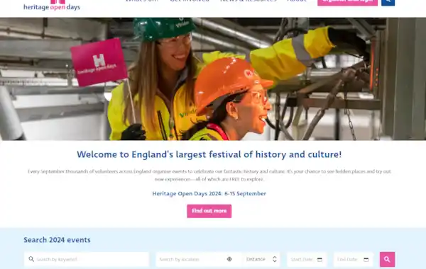 Find out about Heritage Open Days 2024 - in this the 30th year of England's free history events festival Find out about Heritage Open Days 2024 - in this the 30th year of England's free history events festival