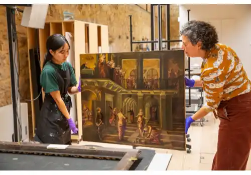 National Trust The Wise and Foolish Virgins Tintoretto copyright National Trust new paint sample laboratory National Trust The Wise and Foolish Virgins Tintoretto copyright National Trust new paint sample laboratory