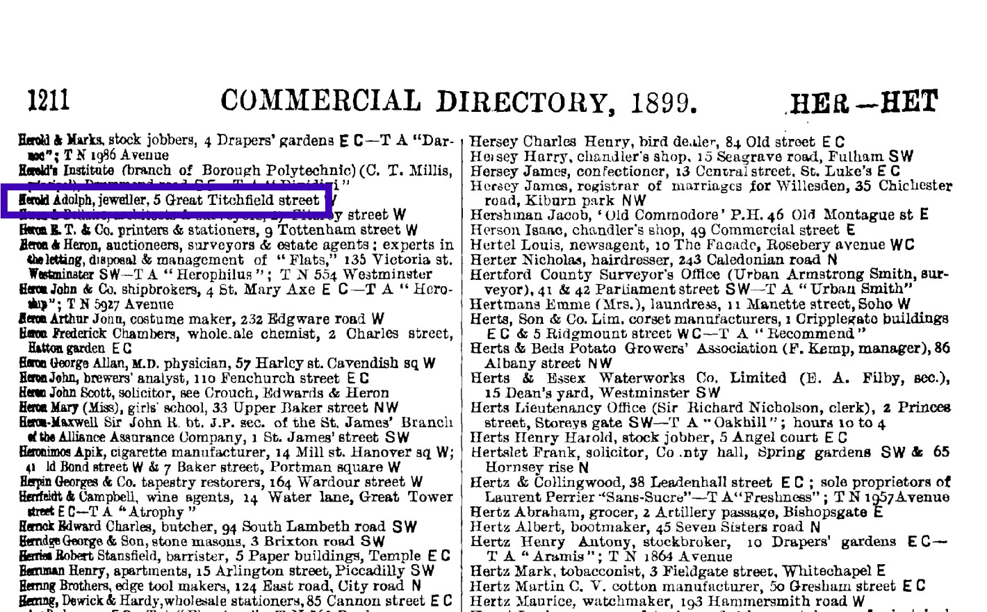 Search trade directories to find the addresses of business premises and to trace the years in operation for a business