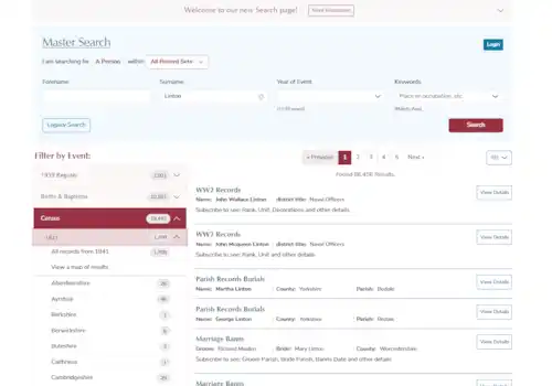Search TheGenealogist MasterSearch for your surname of interest and note which counties your surname appears in Search TheGenealogist MasterSearch for your surname of interest and note which counties your surname appears in