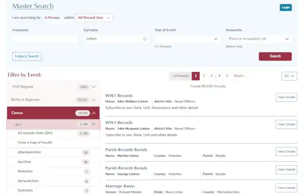 Search TheGenealogist MasterSearch for your surname of interest and note which counties your surname appears in Search TheGenealogist MasterSearch for your surname of interest and note which counties your surname appears in