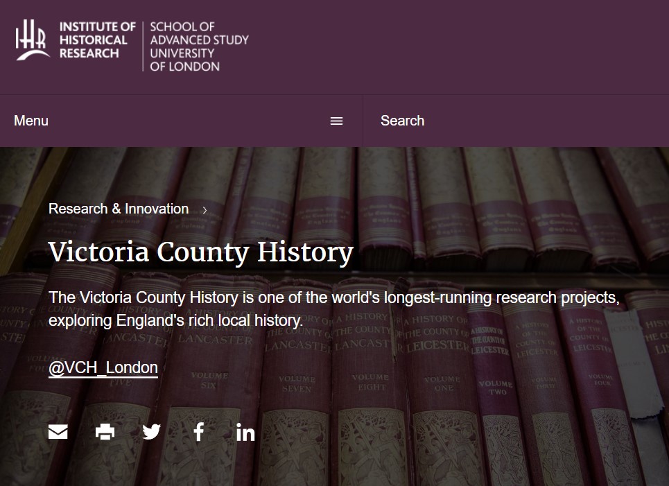 Using Victoria County History publications for family and local history