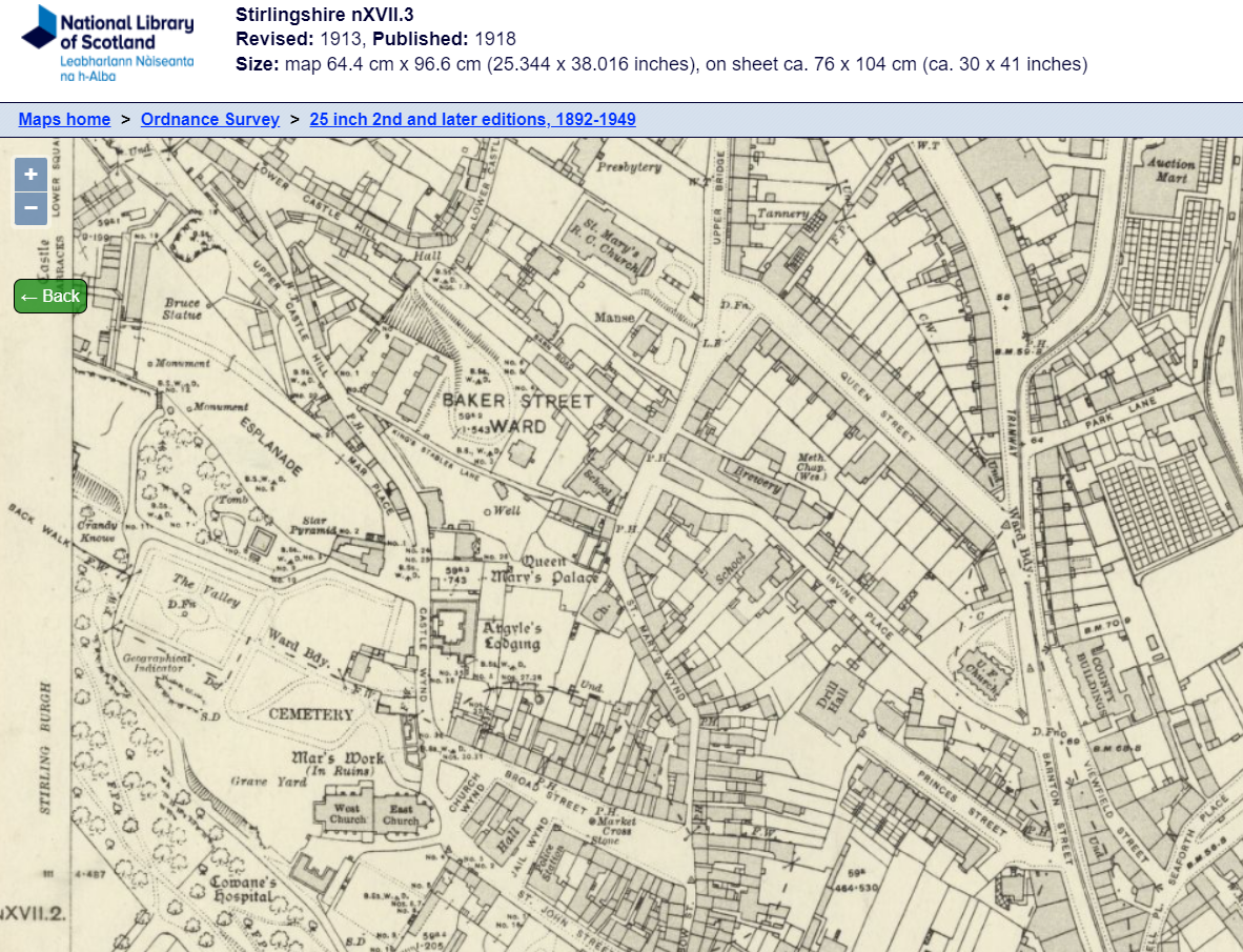 map of Stirling 1918 25 inches to the mile NLS maps 
