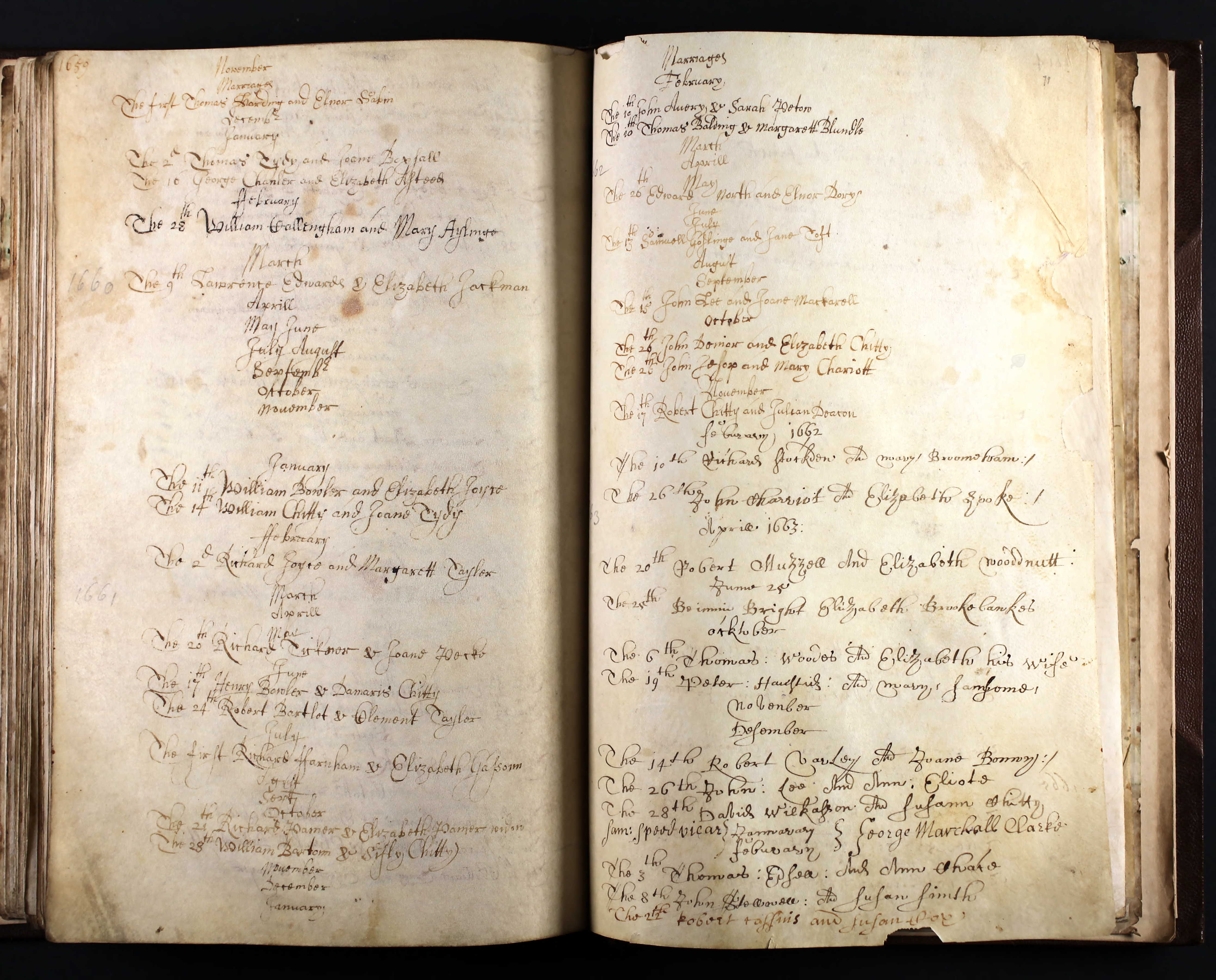 Search marriage registers digitised and available online to find ancestors back to the 16th century