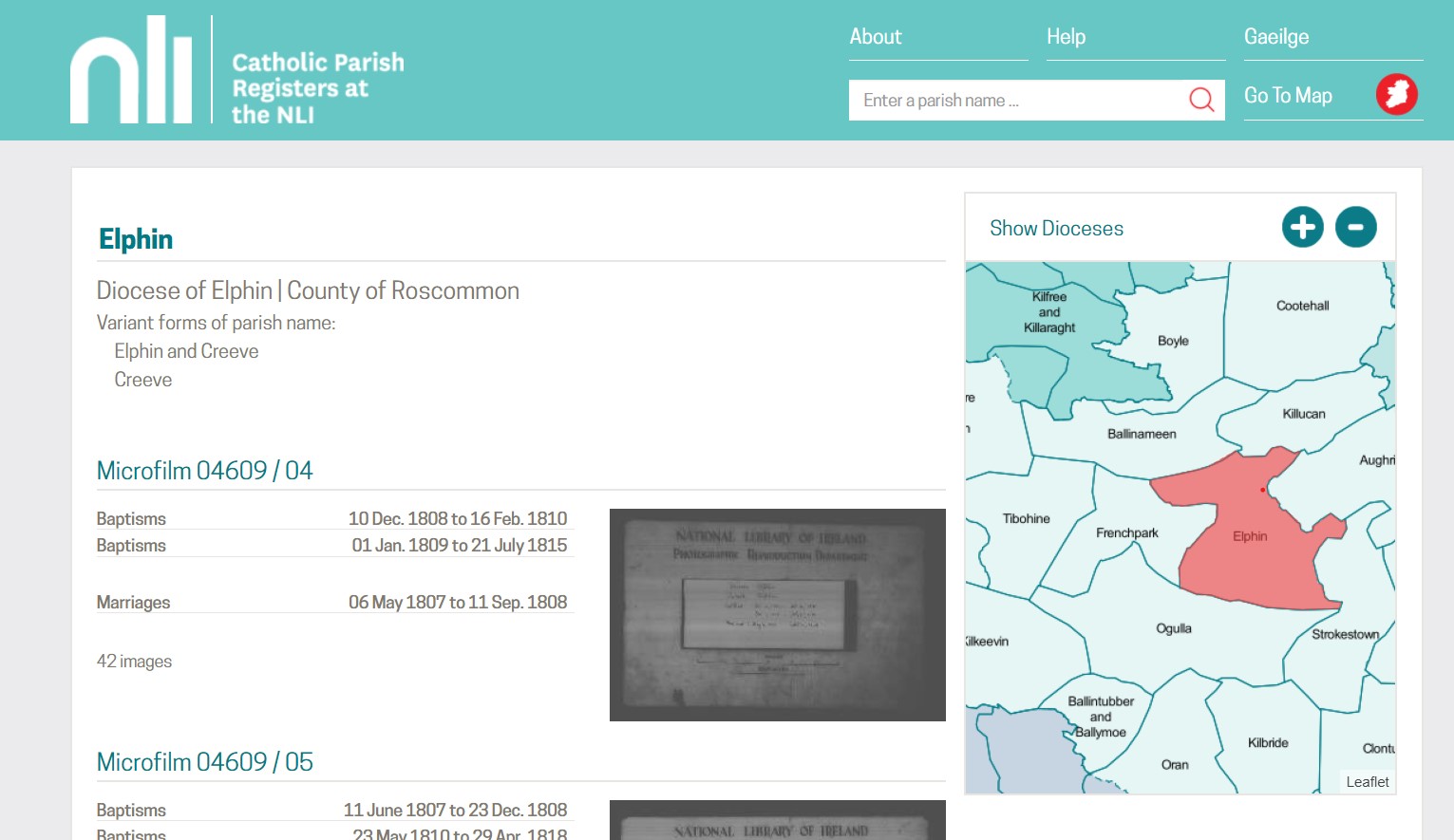 For Ireland, when talking about parish registers it is the Roman Catholic ones that will be relevant to the majority of our ancestors. At registers.nli.ie you may search by parish and view scans online free of charge. Note that Latin remains in usage in Roman Catholic registers