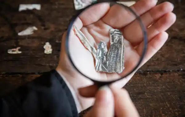 copyright James Dobson National Trust papercut image seen with magnifying glass Sutton House Family Tree UK copyright James Dobson National Trust papercut image seen with magnifying glass Sutton House Family Tree UK