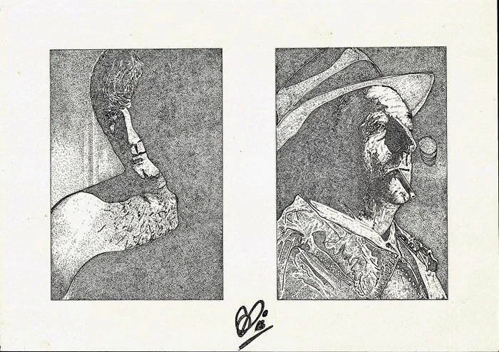 Robert Mitchum Ink 15cmx10cm. Robert Mitchum Ink 15cmx10cm.