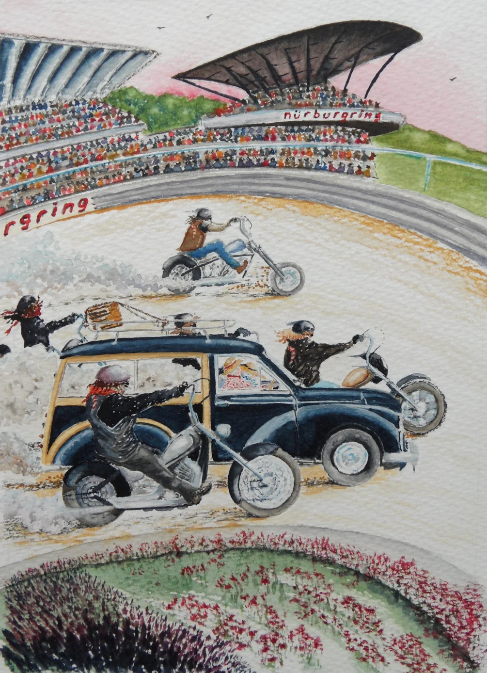 Artwork - Nurburgring & Hells Angels - for Stephen Haughan Novel Peshwari Nans Artwork - Nurburgring & Hells Angels - for Stephen Haughan Novel Peshwari Nans
