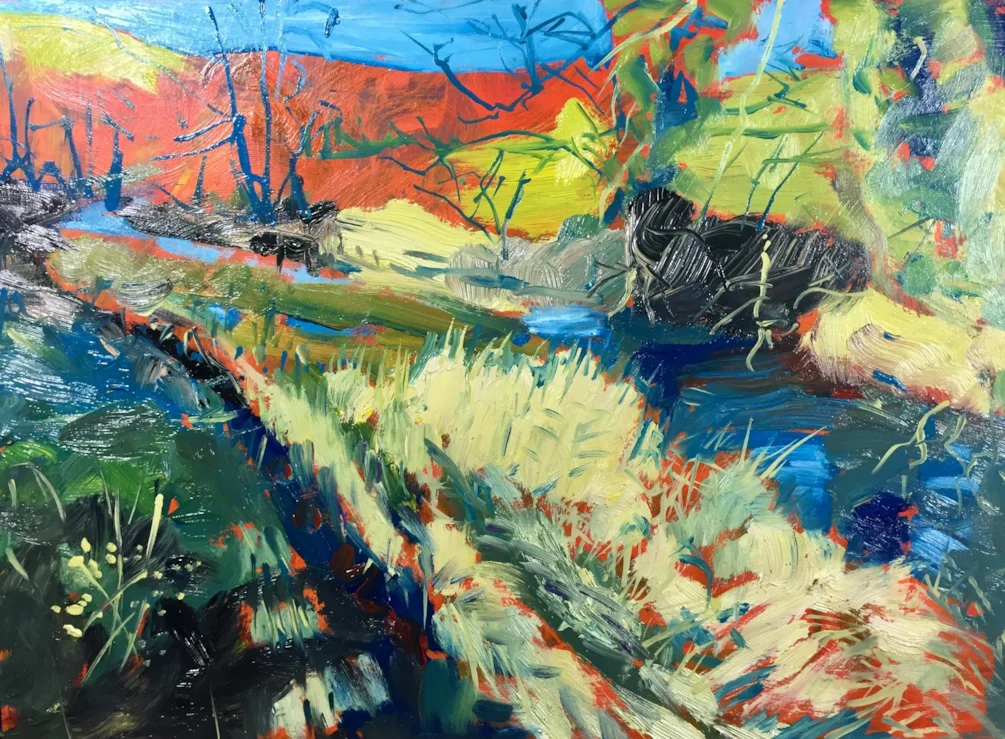 Rushley Bridge near Ilam, looking the other way. Oil on 300x400 MDF Rushley Bridge near Ilam, looking the other way. Oil on 300x400 MDF