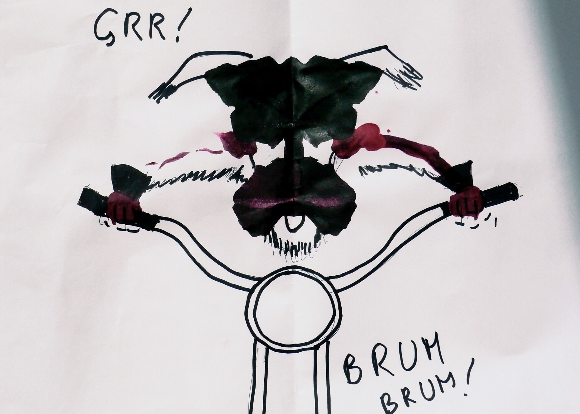 John's challenge - Demonic Schnauzer on a motor bike!