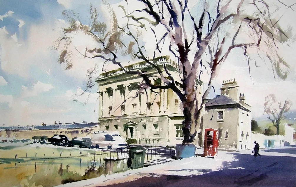 Corner of Royal Crescent, Bath. En plein air Corner of Royal Crescent, Bath. En plein air