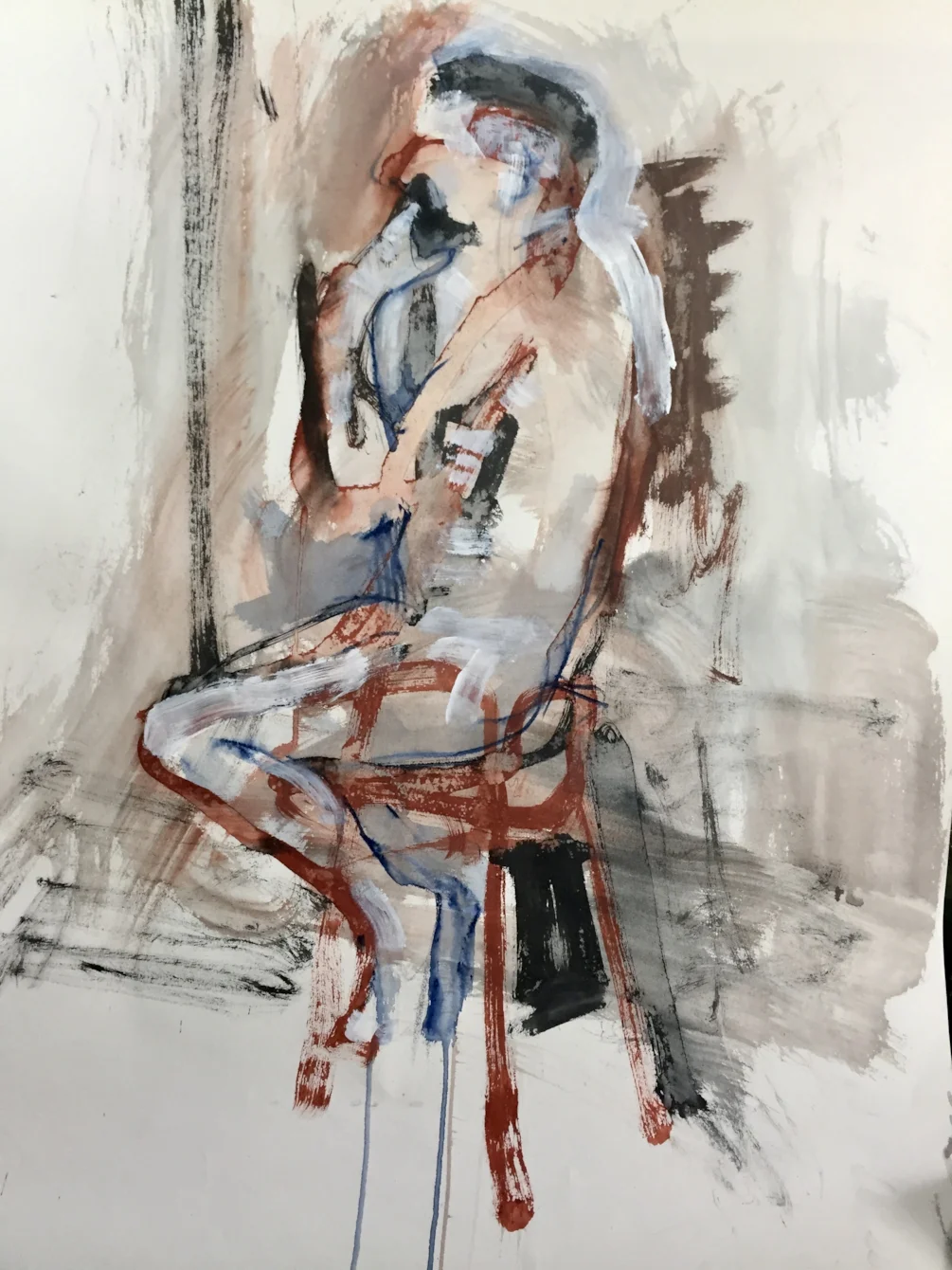 Life drawing class today, Ink, Artbar and white paint on A2 Life drawing class today, Ink, Artbar and white paint on A2