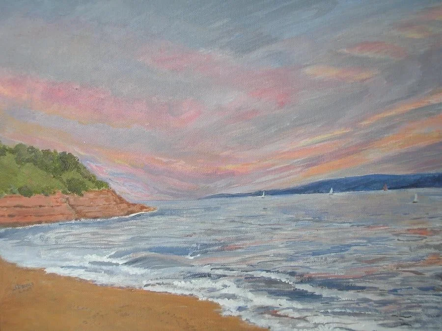 Sunset At Exmouth, Janet Davies,Silverton,Devon. Sunset At Exmouth, Janet Davies,Silverton,Devon.