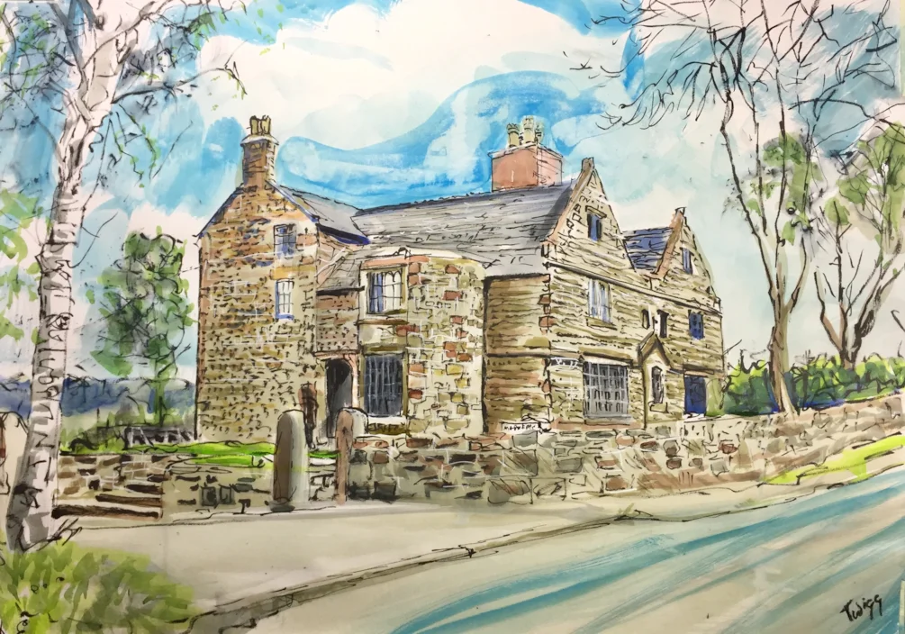 Manor farm near Endon, ink on A2 Manor farm near Endon, ink on A2