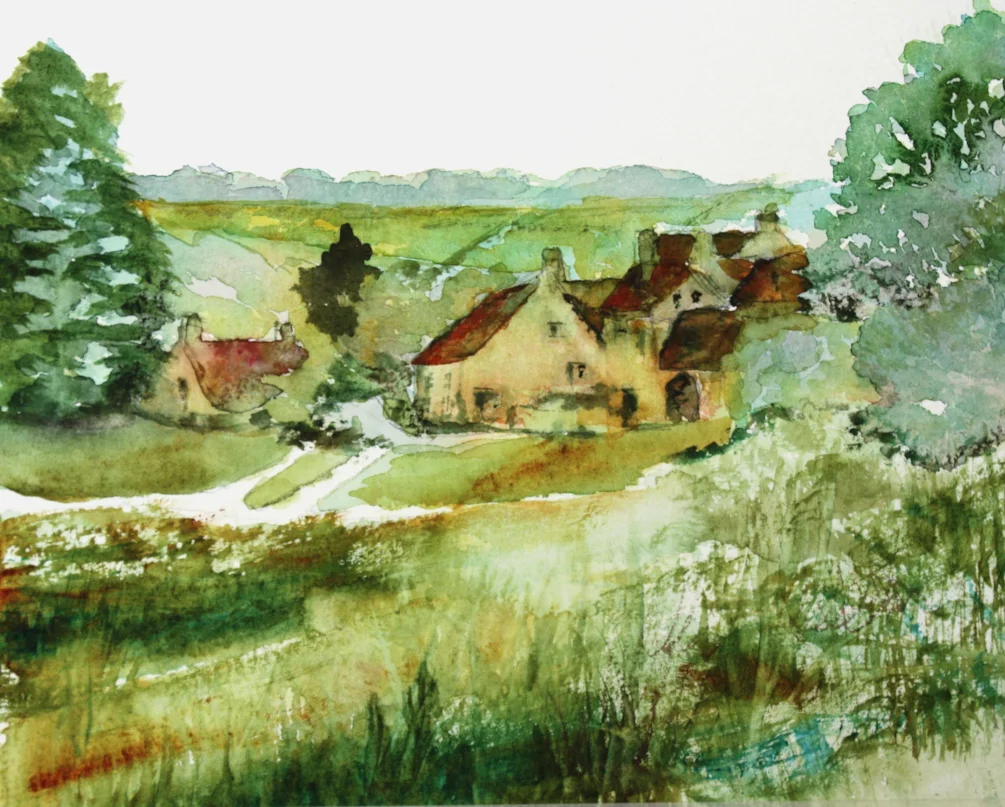Little Barrington, Gloucestershire - summer (Geoff Kersey Challenge No.1, Watercolour from your photograph in different seasons) Little Barrington, Gloucestershire - summer (Geoff Kersey Challenge No.1, Watercolour from your photograph in different seasons)