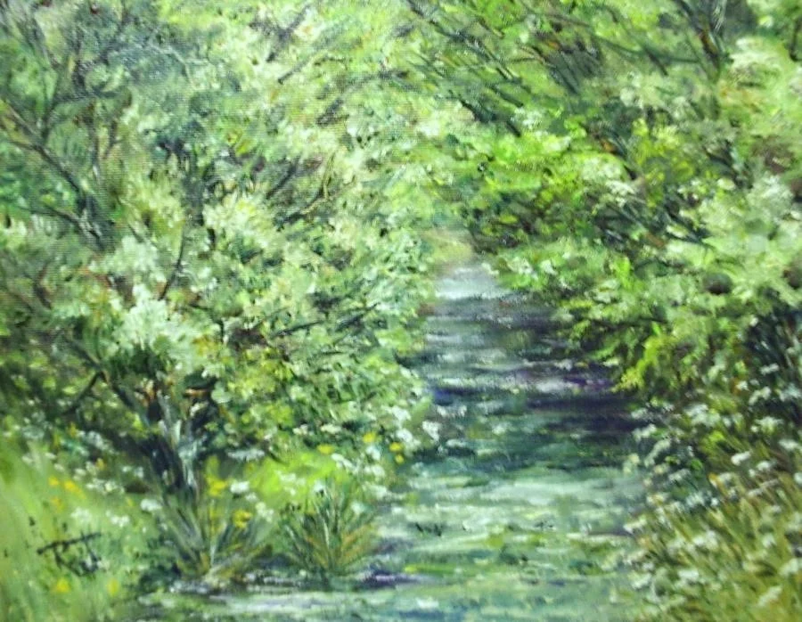 River Ems in oil River Ems in oil