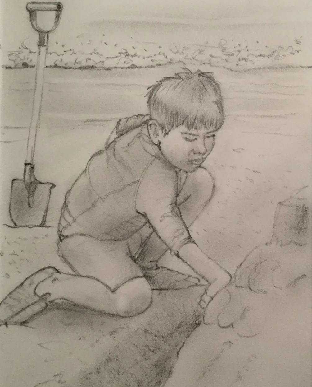 Building a sand castle Building a sand castle