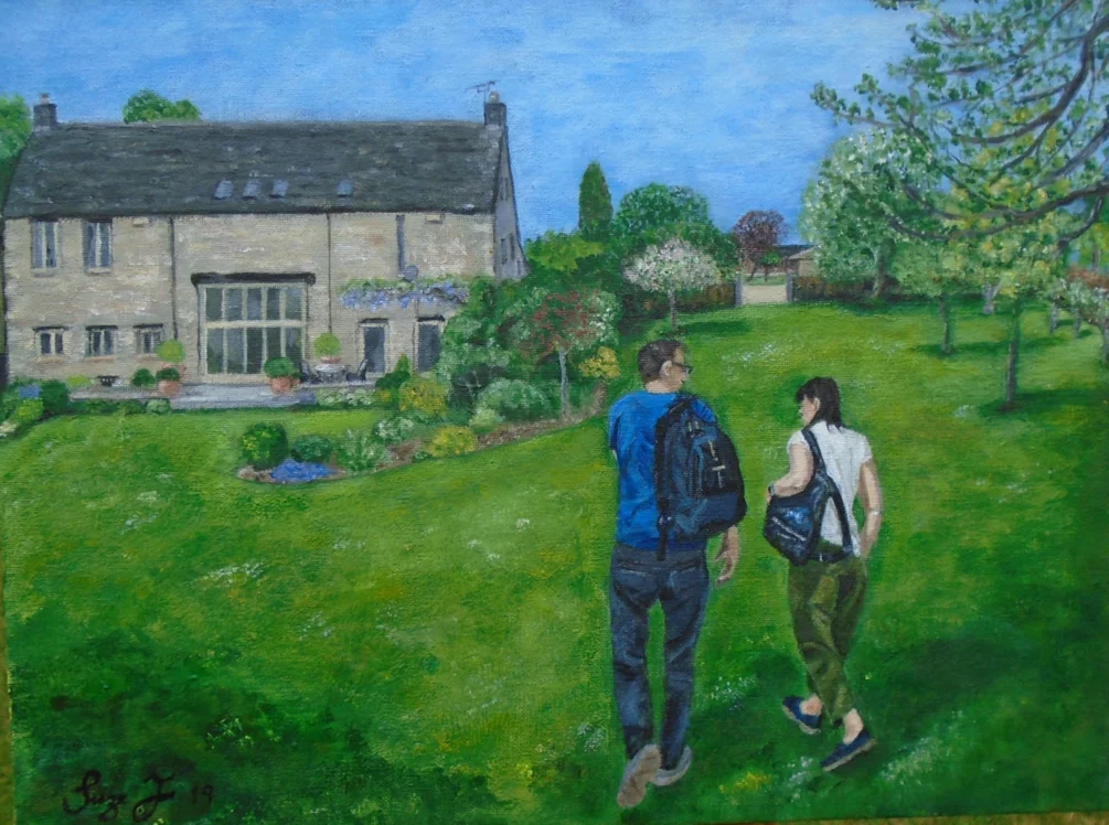 Surveying their new home.... (a house warming gift to the couple portrayed) Surveying their new home.... (a house warming gift to the couple portrayed)