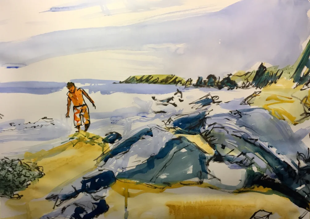 Marloes near St David's, ink on A2 Marloes near St David's, ink on A2