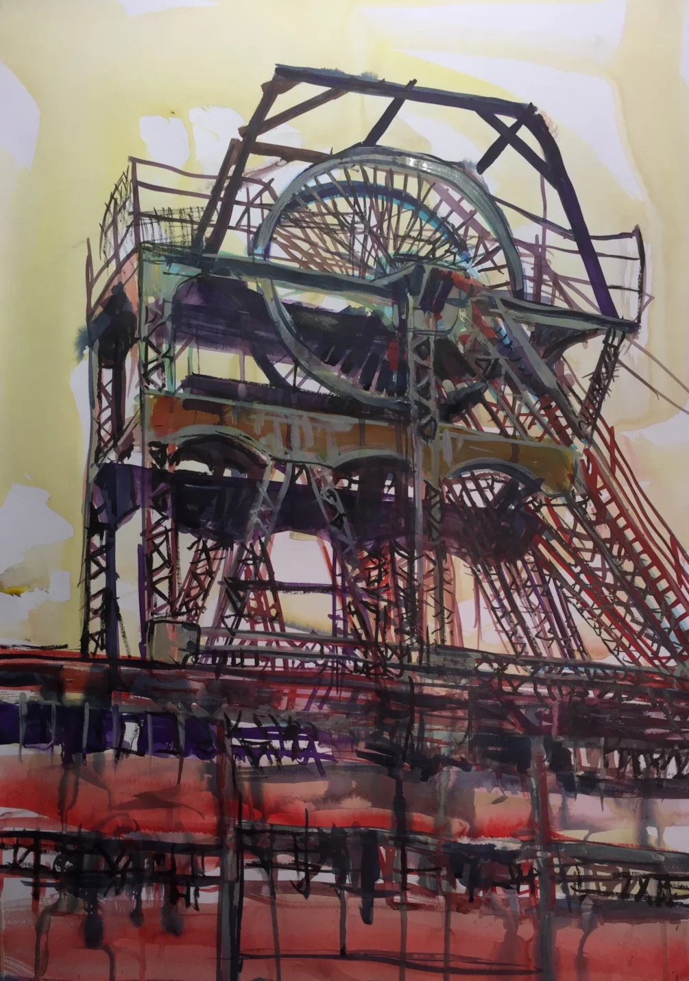 Chatterley Whitfield Winding Head, ink on A2 Chatterley Whitfield Winding Head, ink on A2