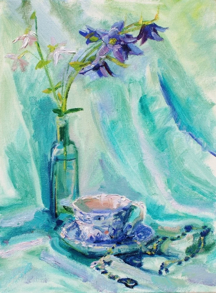 Teacup and Columbines Teacup and Columbines
