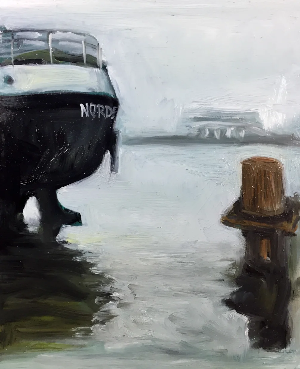 Foggy morning Amsterdam, oil on 10x8" Foggy morning Amsterdam, oil on 10x8"