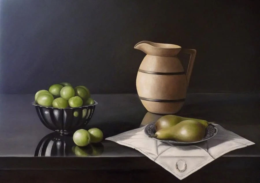 Green plums and pears Green plums and pears