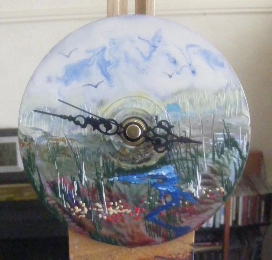 Encaustic Wax cd clock Encaustic Wax cd clock