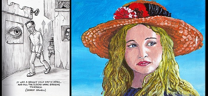 Rediscovered pictures-pen and ink-oil on canvass