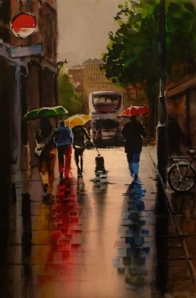 Rainy Manchester Street Scene Rainy Manchester Street Scene